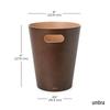 Umbra Woodrow Lidless Wooden Trash Natural Solid Stylish Light Espresso Can, Round, Pail, Can, Dustbin, Bentwood, Wood, Design, 7.5L,