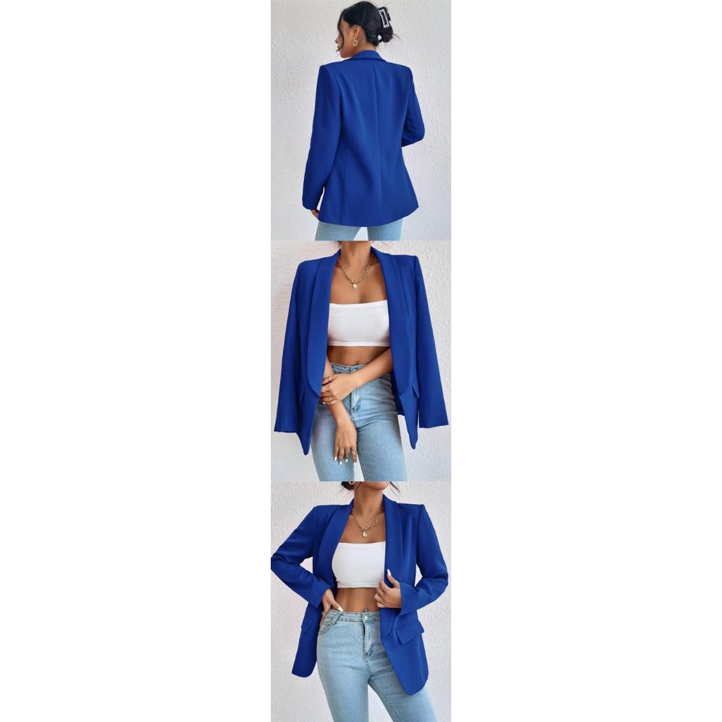 Women's Elegant Solid Color Long Sleeved Single Breasted Sports Jacket - Loose Fit, Classic Silhouette, High-quality Stitching