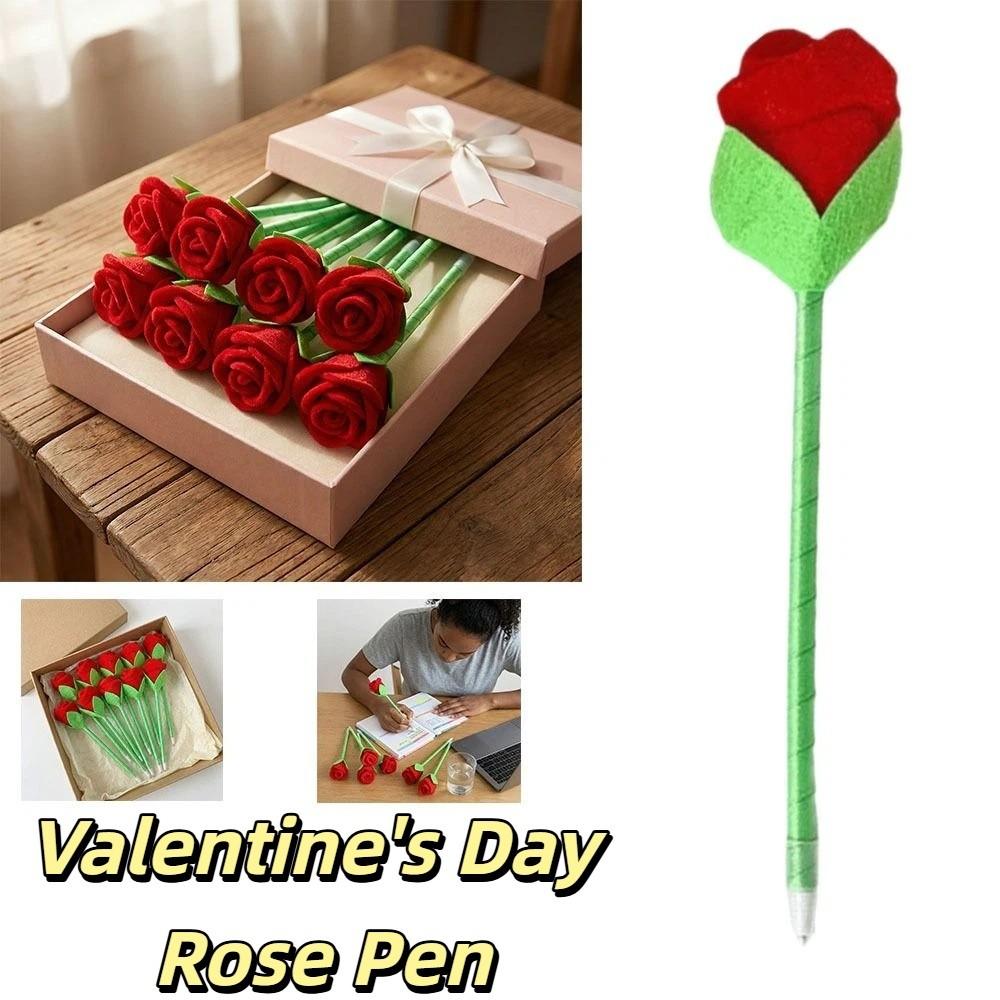 Valentine's Day Rose Flower Ballpoint Pens Smooth Writing Valentine's Day Rose Pen  Office Supplies