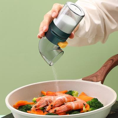 3pcs/set Quantitative Seasoning Jar Salt Shaker Press Salt Control and Moisture-Proof Sealing Tank Bbq Cooking Seasoning Tools
