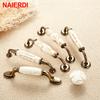 NAIERDI Marble Series Ceramic Cabinet Handles Zinc Alloy Cabinet Pulls Drawer Knobs Wardrobe Door Handles Furniture Handle