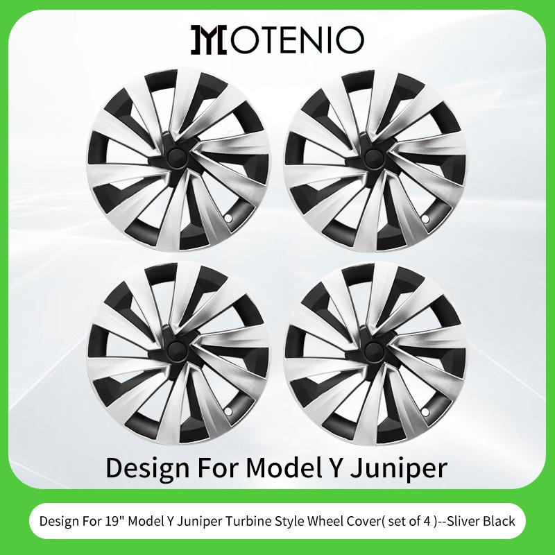 4PCS for New Model Y 2025-2026 Juniper 20 Inch 4PCS Turbine Style Black Hubcap Rim Cover Hub Cap Wheel Cap for Tesla