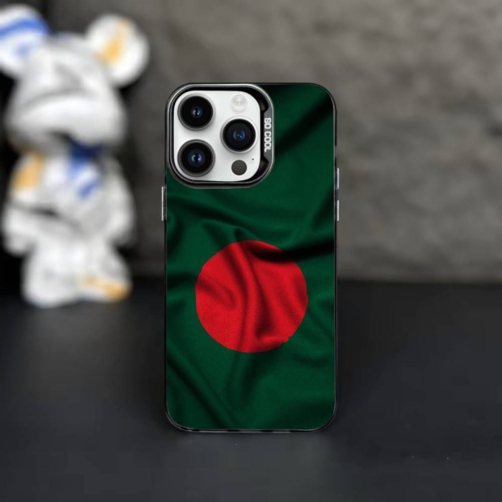 B-Bangladesh P-People Flag Phone Case For iPhone 16,15,14,13,12,11,Mini,Pro,MAX Black Matte Shockproof Cover