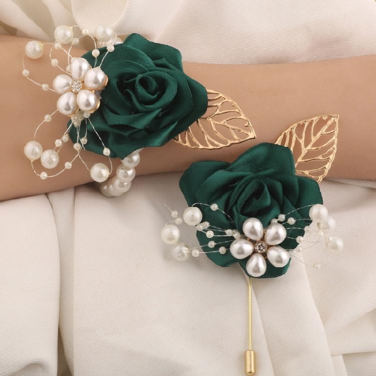 Artificial Flower Wedding Corsage Pair For Bride Grooms Bridesmaids Matching Accessories Western Ceremony