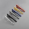 Men's Striped Electrophoretic Copper Tie Clip for Business Attire