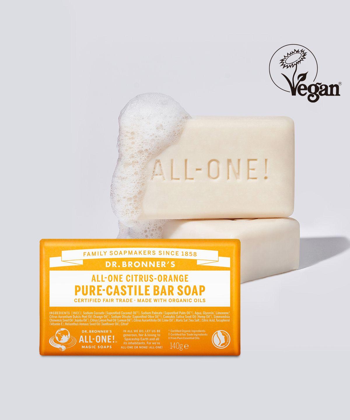 [2PACK] Citrus Orange Pure Castile Bar Soap 140g Citrus + Citrus