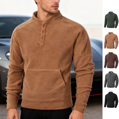 Hundreds of Autumn Winter Slim Long-sleeved Stand-up Collar Personality Wind Casual Sweater Men Warmth Comfortable Fit Skin-friendly Breathable Tops