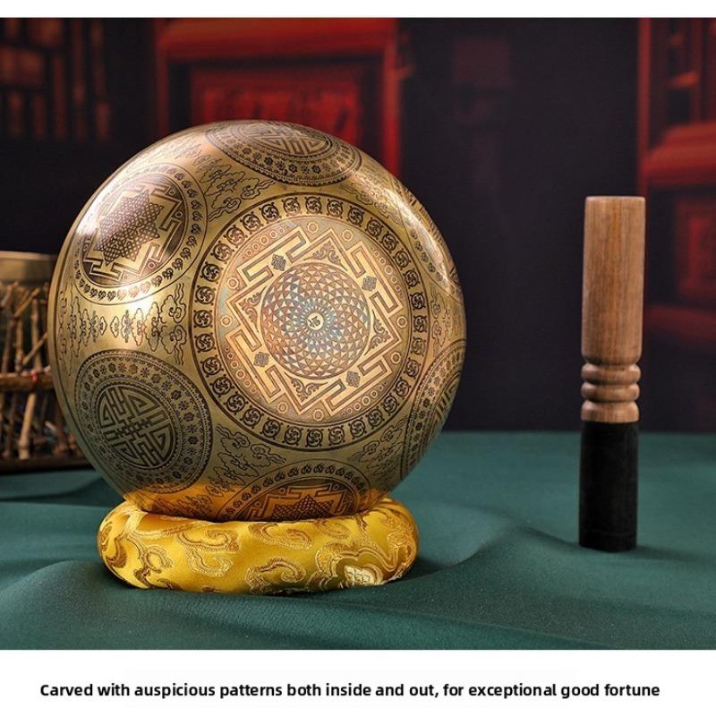 Handmade Nepal Singing Bowl Tibetan Buddha Statue Copper Chakra Meditation Decor