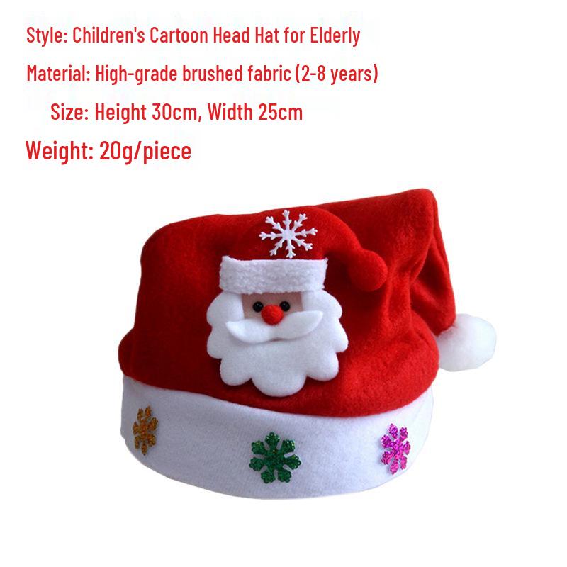 Children's Christmas Cartoon Hat with Stickers - Kids' Holiday Gift