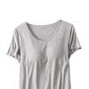 Women Casual Short Sleeve Nightgown Solid Color Pajama Dress with Bra Pad