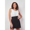 Women's Lightweight Lycra Fabric High Waist Wrap Double Breasted Lightweight Mini Pencil Skirt - Black
