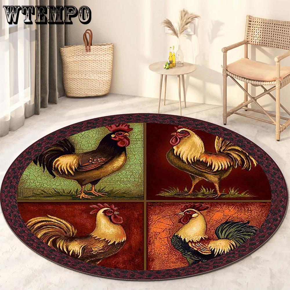 Round Living Room Carpet Thickening Bedroom Study Non-slip Floor Mats Office Circular Chair Rugs Machine Washable