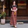 Johnature Woman Summer Fashion Personality Niche Devise Loose Vintage Dress Floral Print Chinese Style Dress