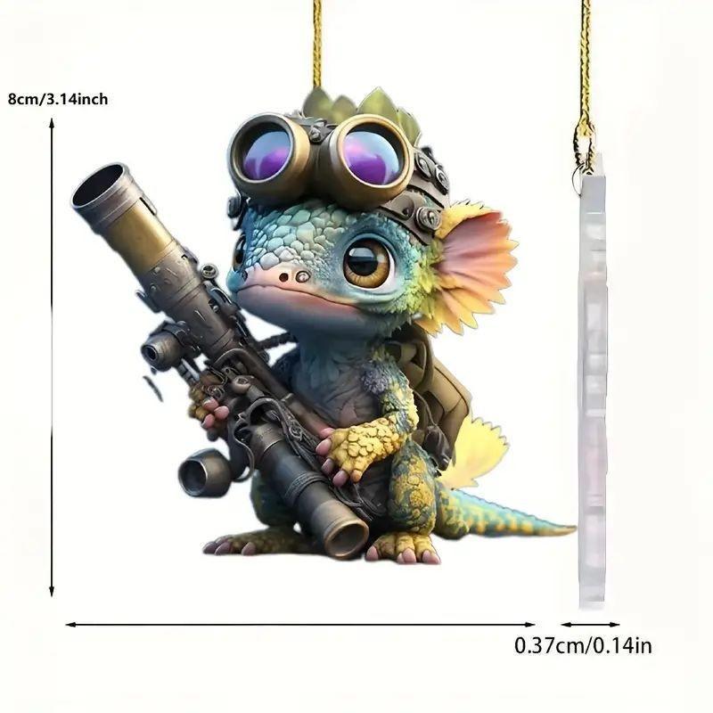 Flat Acrylic Fun Dinosaur Car Accessory For Unique Interior Decoration Style And