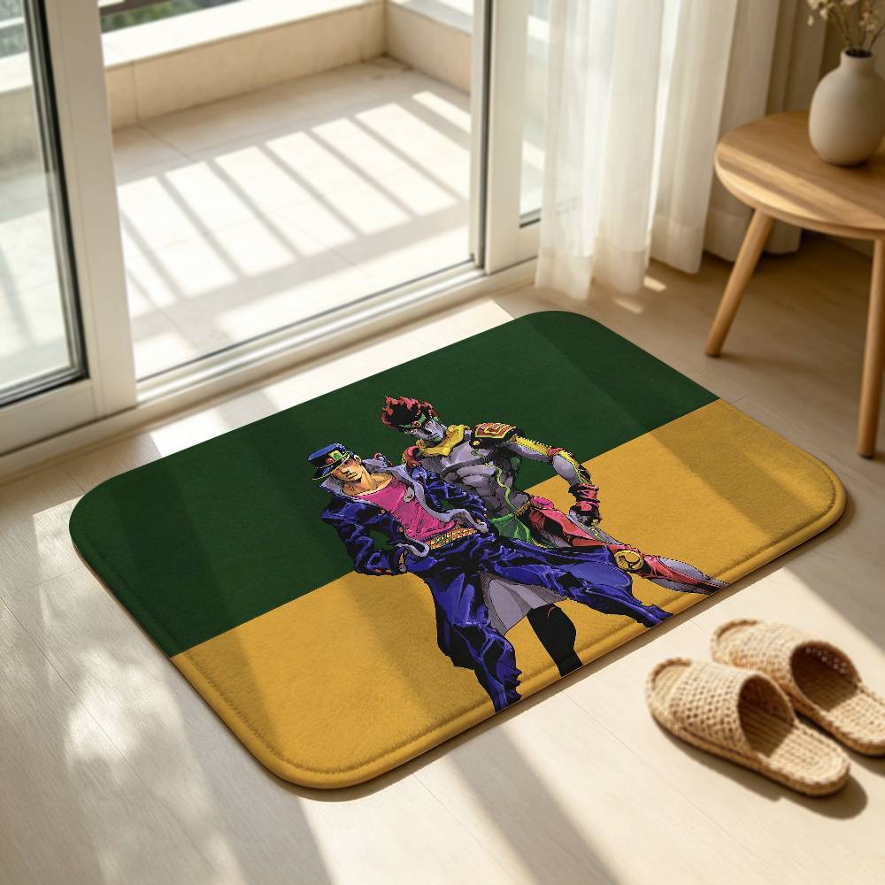 JoJo J-Jotaro Kujo Soft Comfortable Short Plush Rug Carpet mat Anti‑Slip Floor Mat Machine Washable Home Decor