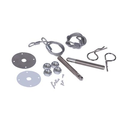 Racing Style Stainless Steel Mount Hood Pin Pins Plate Bonnet Lock Kit Universal