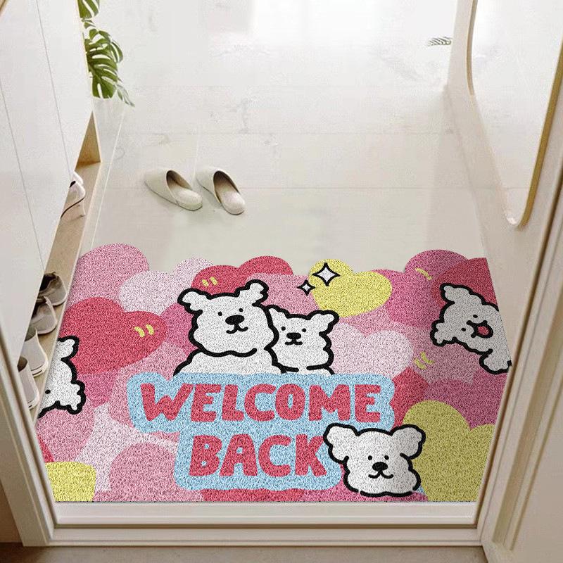 

Fruit Entry Door Floor Mat, Porch Scraping Mud Rubbing Soil Silk Ring Foot Mat, Household Door Easy To Take Care Of Floor Mat 40 * 60cm (silk circle)