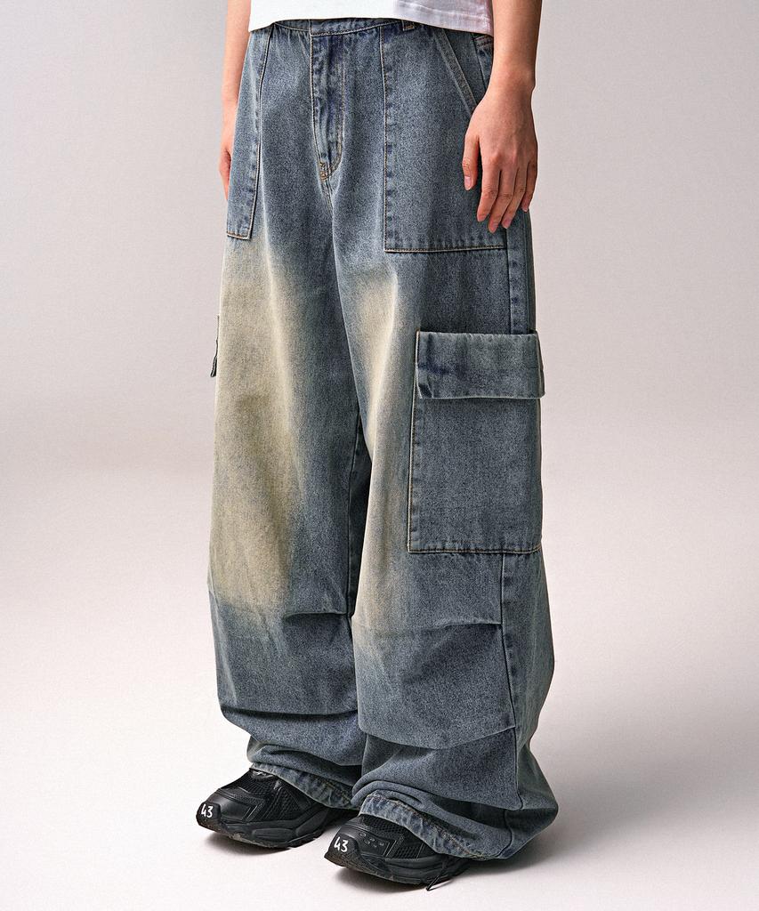 ZENDUST Var Pocket Wide Denim Pants Indigo