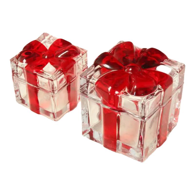 Fleventz Retro Crystal Glass Bow-Knot Candy Jar with Lid