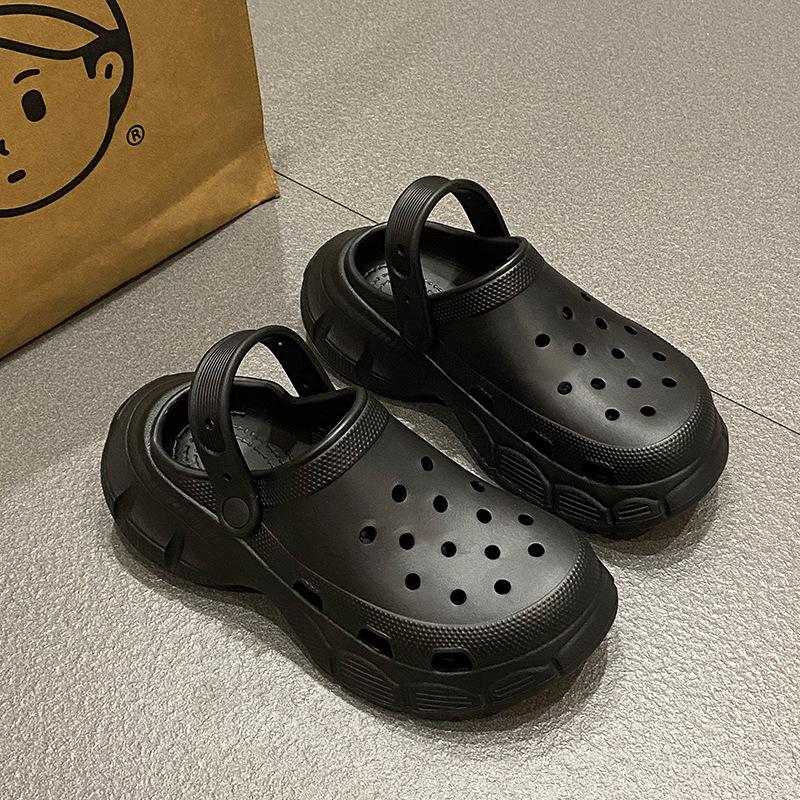 

. Мужские летние новые спортивные шлепанцы на высокой подошве из ЭВА с отверстиями, нескользящие, дезодорирующие, пляжные 44-45