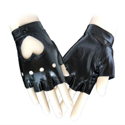 Fashion Half Finger Driving Women Comfortable Gloves PU Leather Fingerless Gloves For Women Black Red White Punk Glove