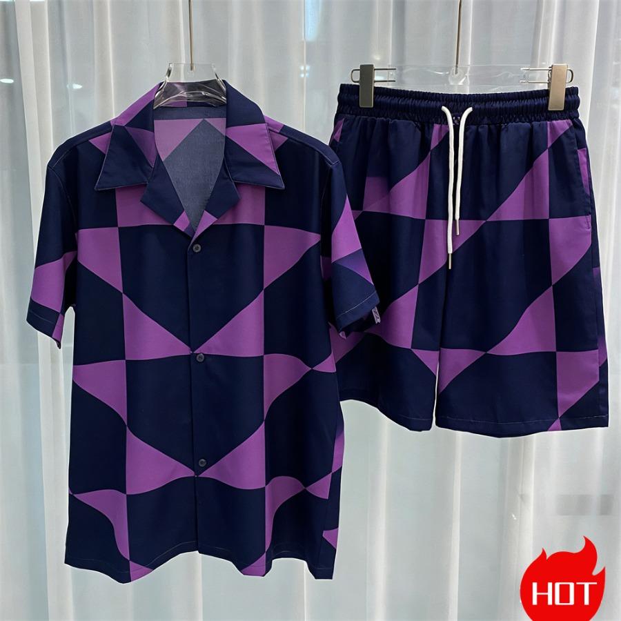 Digital Print Men's Fashion Two-Piece Shorts Set High-Quality Summer Loose Comfortable Short-Sleeve Shirt