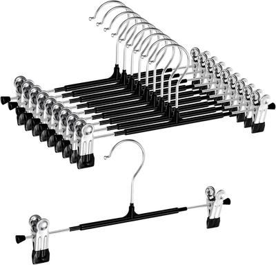 ZPOW Skirt Hanger with Bottom Trouser Slacks Pants 360 Degree Rotating Clothes Drying Adjustable 30 Black Clip, Hanger, Hanger, Hanger, Hanger, Hook,