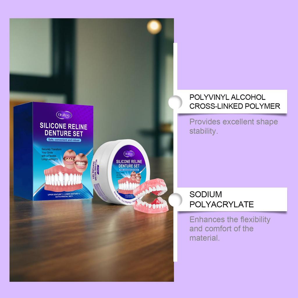 Hot Sale Oralhoe Silicone Dentures Braces Retouching Adjustable False Teeth Filling Cosmetic Temporary Perfect Smile Dental Kit
