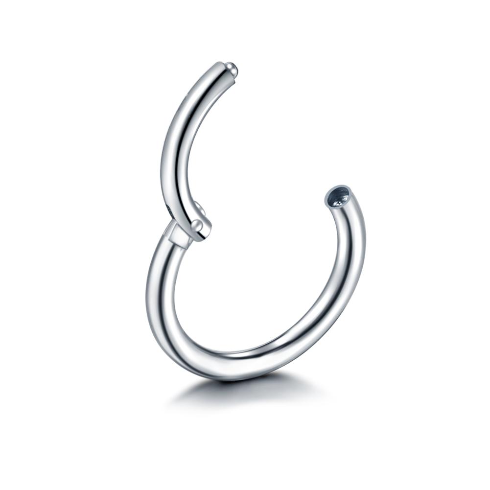 

1Pc 316L Stainless Steel Hinged Segment Nose Ring Ear Cartilage Tragus Helix Lip Piercing Nose Hoop Body Piercing Jewelry 1.2x12mm