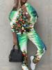 1116 New Women's Clothing European and American Spring and Autumn Floral Printing Casual Long-sleeved Sports Suit
