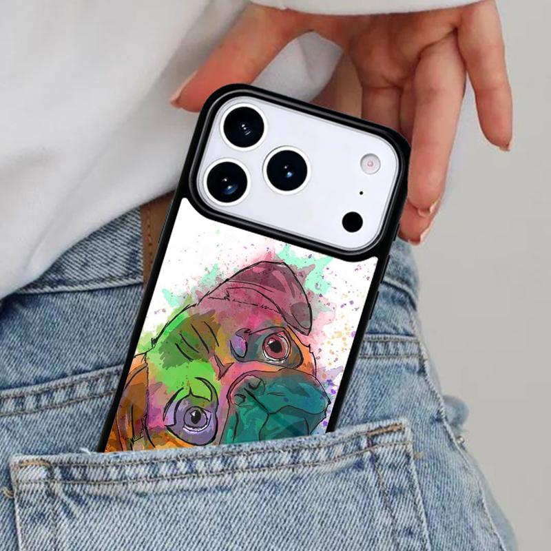 Pug Dog French Bulldog Phone Case for iPhone 17ProMax 12 13 14 15 16e 17 Pro Max Plus Air Cover