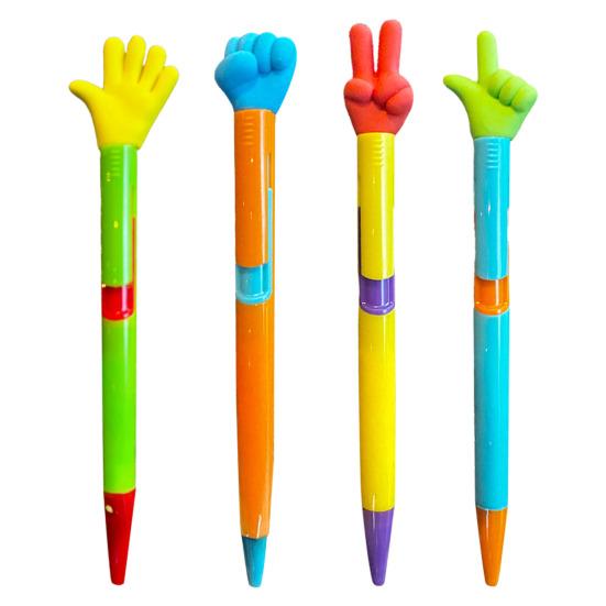 Gesture Topper Press Ballpoint Pen Rock Paper Scissors Top Quick-Drying