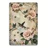 Metal Tin Sign Hummingbird Rose Vintage Wall Art 8x12 Home Bar Cafe Decor