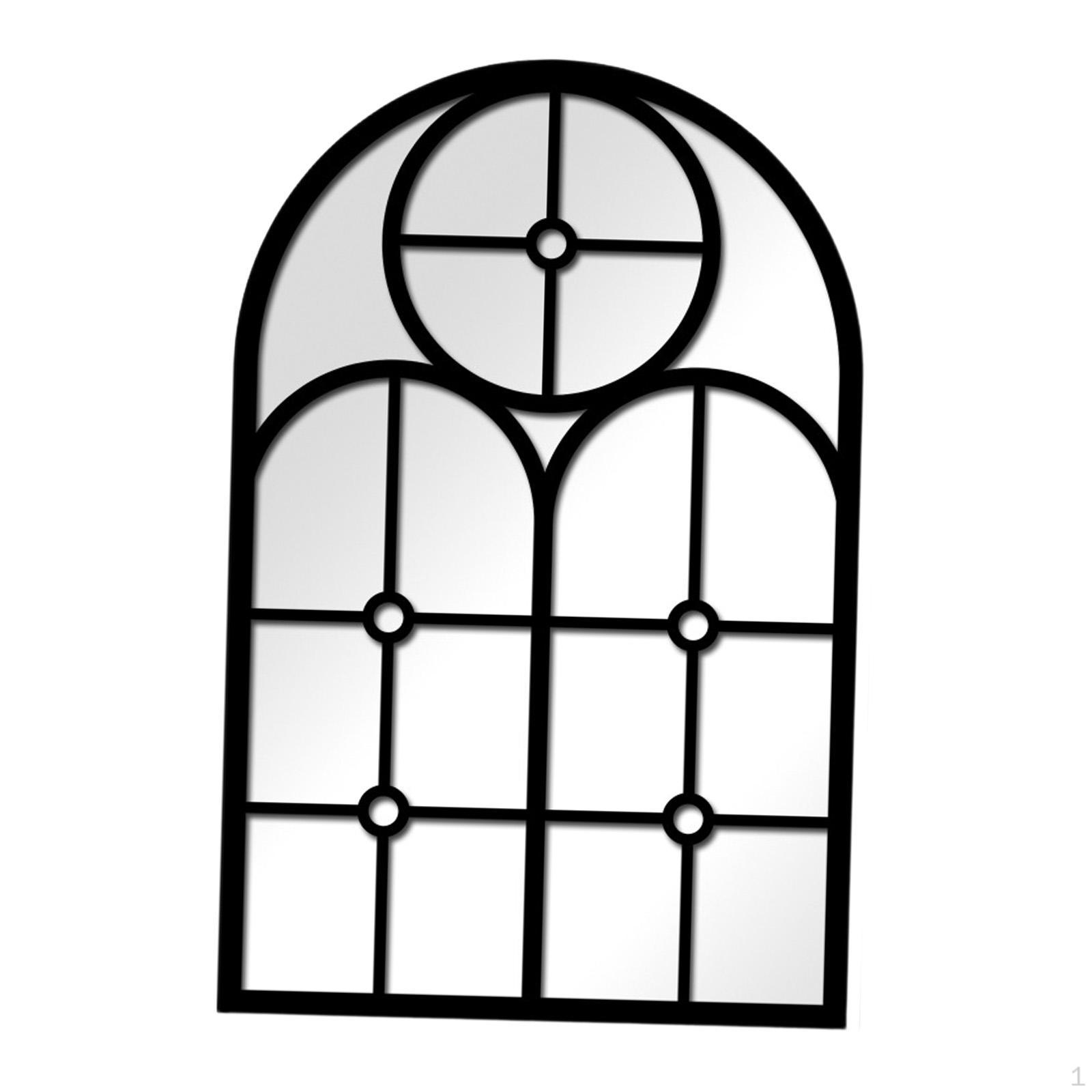 

Arched Panel Mirror Decorative Wall Frame Acrylic Minimalist for Living Room Bedroom Hotel Style B