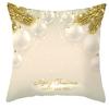 New Christmas Golden Snowflake Peach Leather Velvet Pillowcase Home Sofa Pillow Cushion Cover