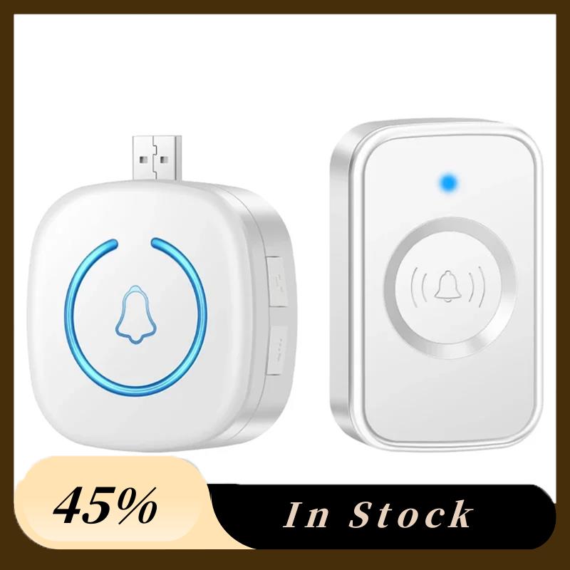A60Z Top Smart Wireless Doorbell Doorbell Wireless Household Ultra-Long-Distance Electronic Remote Control Doorbell Black белый