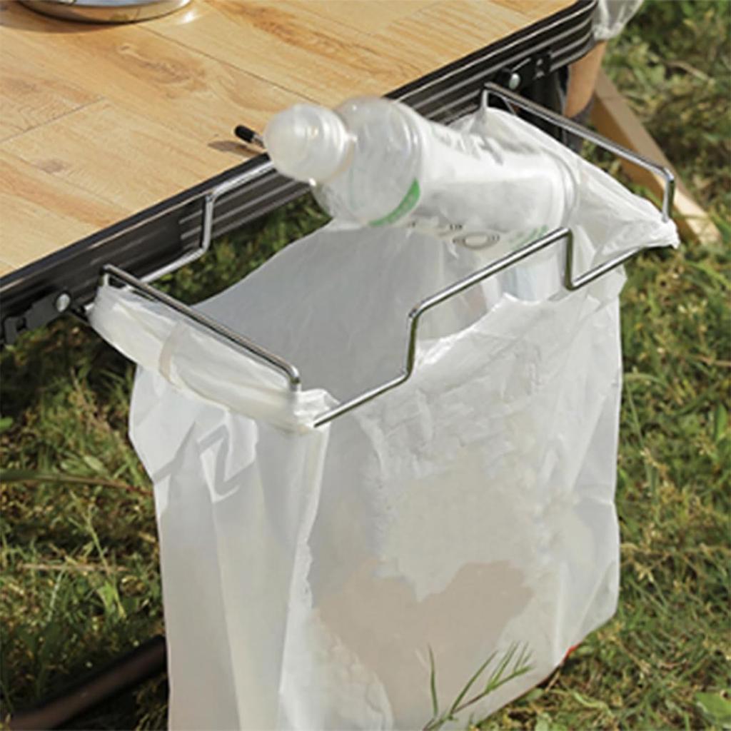 Kitchen Household Garbage Hanging Organizer Outdoor Stainless Steel Iron Outdoor Camping Picnic Garbage Bag Holder