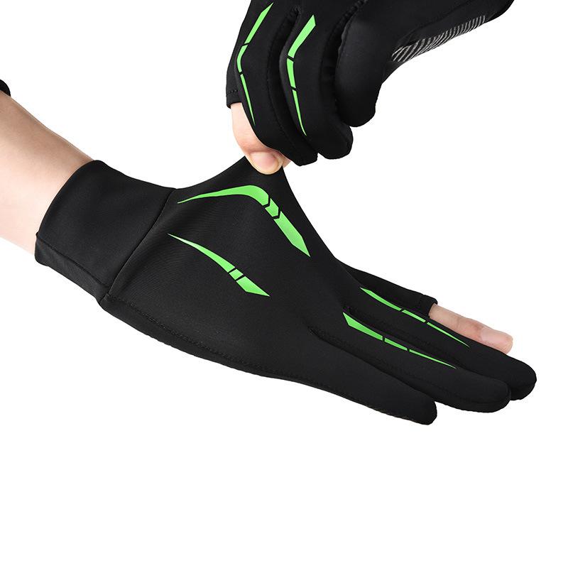 Spring and summer ice silk sunscreen gloves men's fishing breathable high elastic gloves outdoor riding driving leaking two-finger gloves