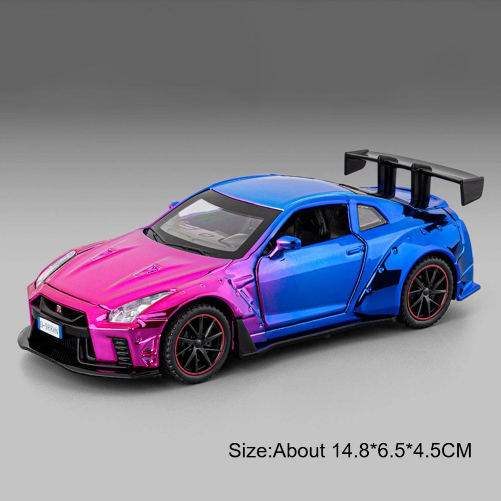 1:32 GTR R8V10 Sports Car Model Toy Exquisite Interior Doors Opened Sound Light Pull Back Cars Models for Children's Gifts