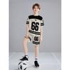 Boys' Fashionable 3D Printed Casual Short Sleeved Shorts Set, Perfect for Outdoor Sports Wear