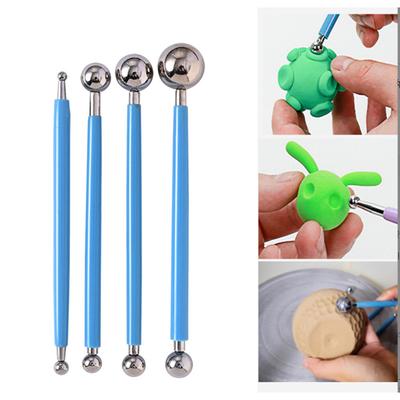 Werkzeuge für Polymer-Ton, 24-teiliges Tonwerkzeug-Set zum Modellieren mit Kugelschreiber-Tonwerkzeug und Töpferschwamm