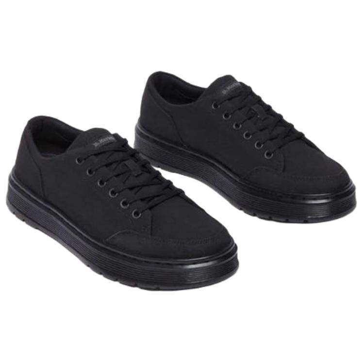 Dr. Martens Brookline Canvas Lace-Up Round-Toe Low-Top Casual Shoes Unisex Casual Shoes Black 40661001