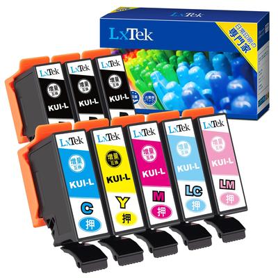 LxTek Clownfish Ink for Epson Ink Total 8 Bottles Set for Epson Ink Bear Only Large Capacity Type KUI Compatible Ink Cartridge Printer Ink KUI-6CL-L +