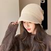 3-In-1 Bucket Hat Women's Autumn and Winter Warm Ear Protection Stacking Hat Big Head Circumference Fashionable Versatile Wool Hat