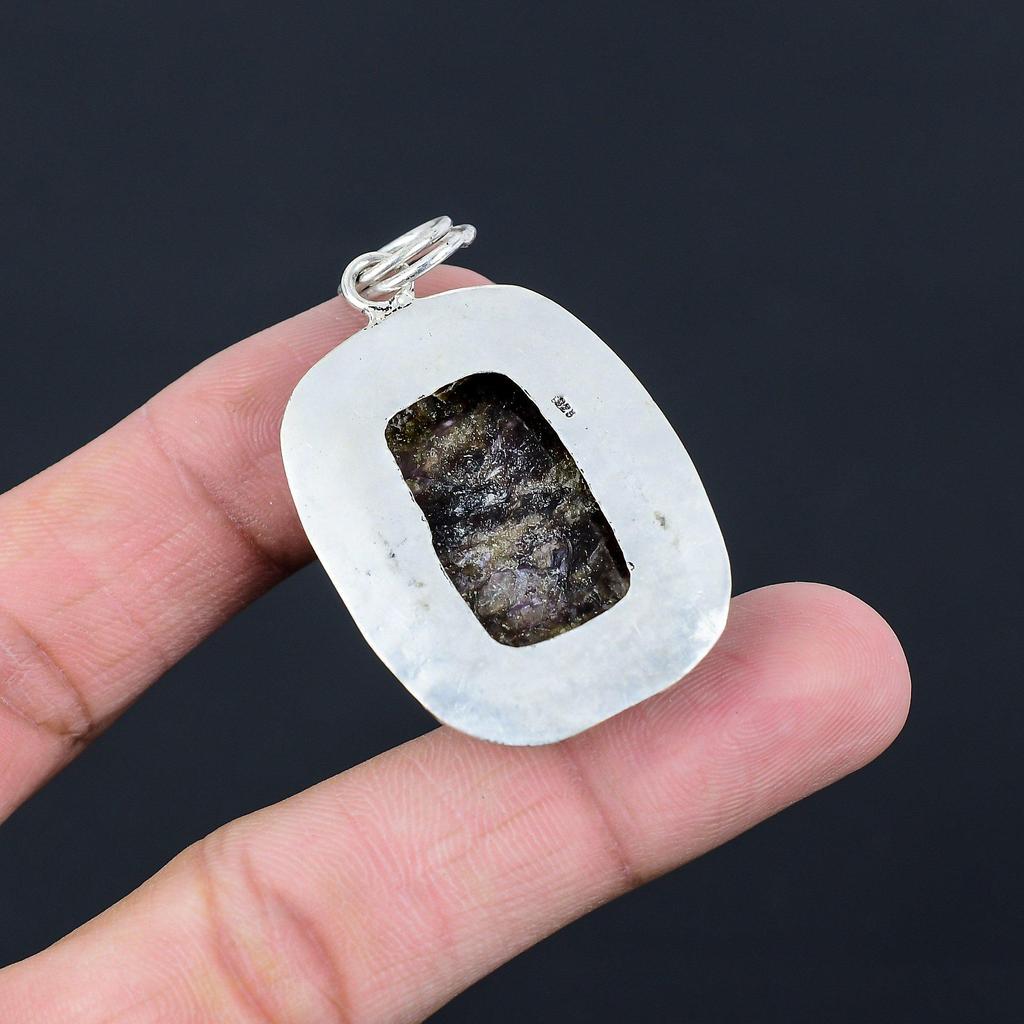Halloween Sale Natural Charoite Anniversary New Pendant Jewelry Sterling Silver