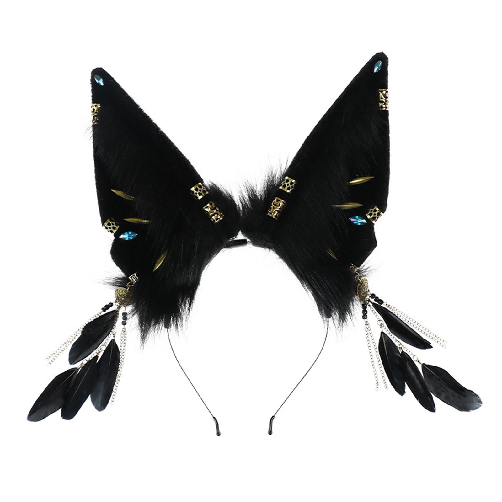 

Аниме горничная обруч для волос плюшевый зверь уши кисточки повязка на голову косплей костюм головной убор для вечеринки на Хэллоуин девушка комикс шоу головной убор