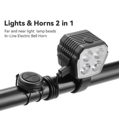 2 In 1 Headlight Front Light LED Horn Light, Light-weighted LED Light Bicycle Bells Bicycle Horn, Bike Light with Horn