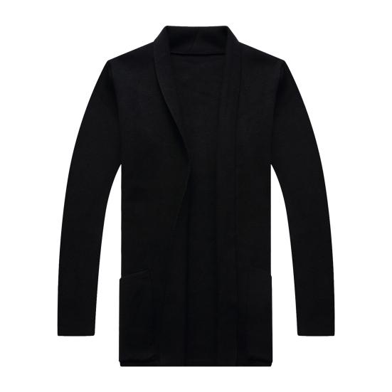 Winter Coat Solid Color Slim Casual Cardigan Warm Men Sweater Coat for Daily Wear