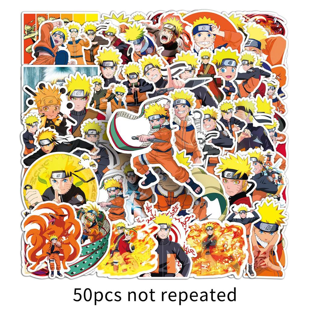 50 Vortex Naruto Graffiti Stickers Personalized Cartoon Japanese Cartoon Naruto Decorative Water Cup Skateboard Stickers
