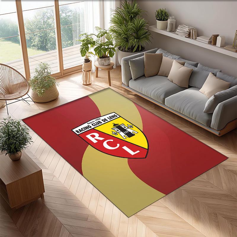 Lens FC Soccer Football Pattern Soft Area Rug Non Slip Indoor Floor Carpet Sports Decor Mat for Bedroom